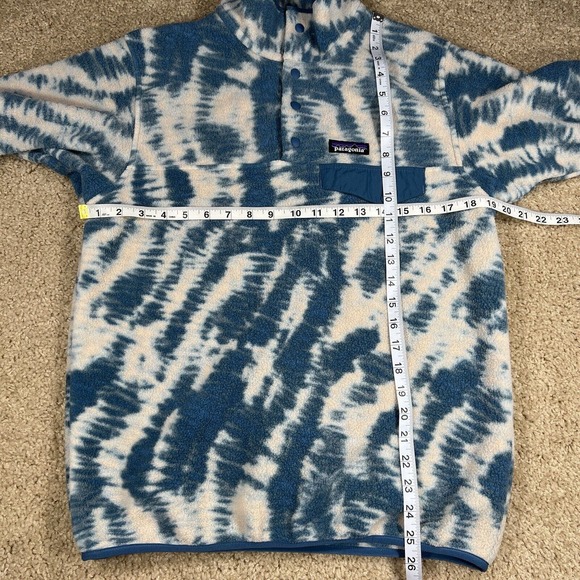 Patagonia Synchilla Snap-T Fleece Pullover Womens Small Tie Dye Wavy Blue - Picture 6 of 6